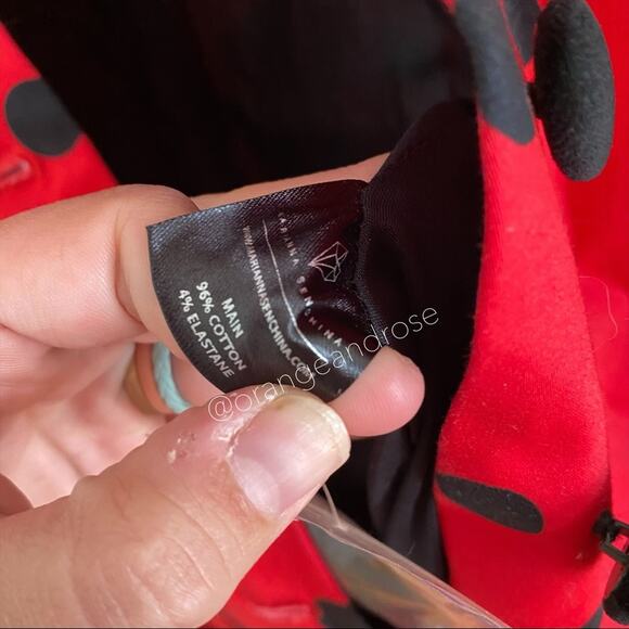 MARIANNA SENCHINA Red Black Polkadot Runway Midi Dress XS - Picture 10 of 16